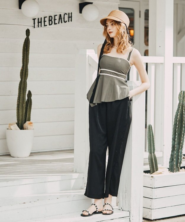 San-ai Resort（三愛水着楽園） 【SALE】【UPF50＋】　ロングパンツ　M【Coral veil（コーラルヴェール）】 ブラック