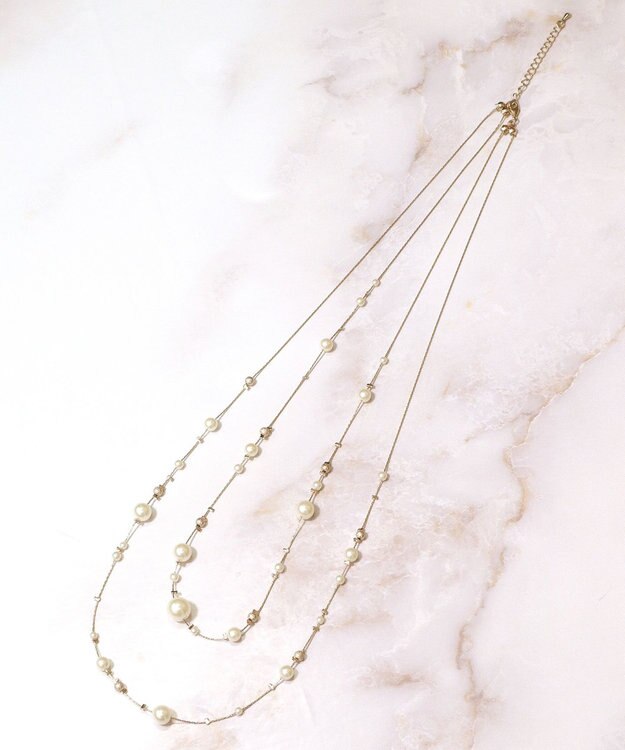 Tiaclasse パール２連ネックレス ゴールド