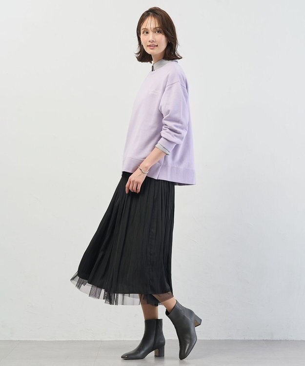 J.PRESS LADIES S 【WEB限定】ロゴ裏毛 スウェット ラベンダー系