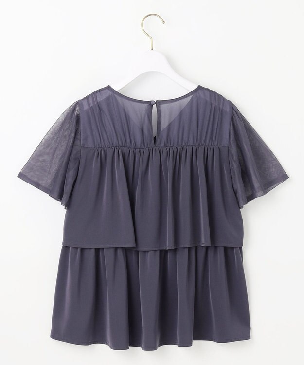 ANY SIS 【洗える】ティアードトップス×ワイドパンツSET スモーキーブルー