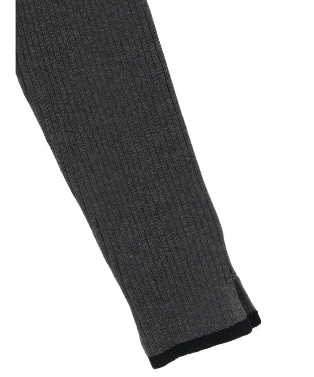 earth music&ecology バイカラートリムニットカーディガン Charcoal Gray