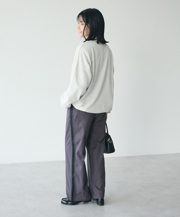 CRAFT STANDARD BOUTIQUE 刺繍ライン入ツイルパンツ Charcoal Gray