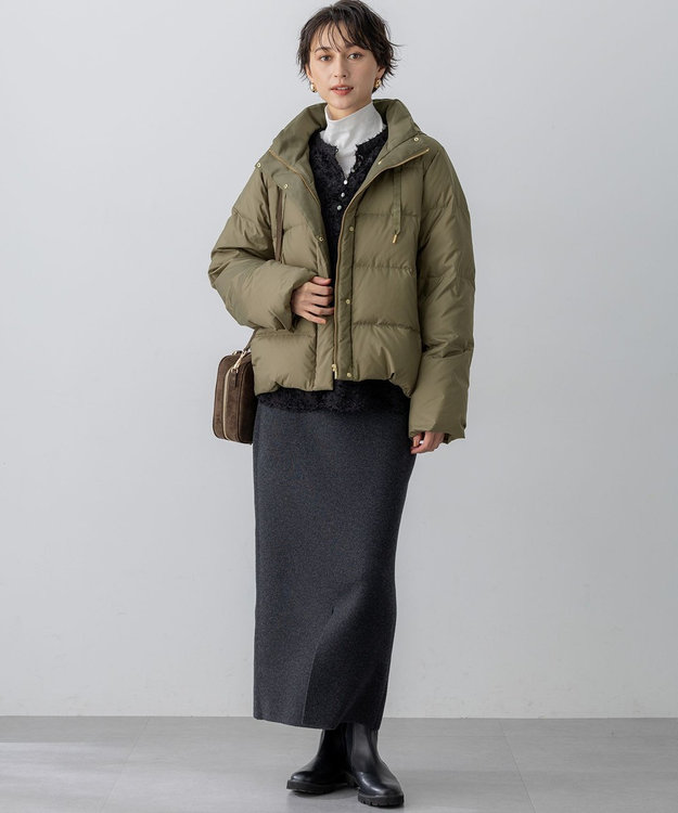 23区 L 【滝沢眞規子さん着用/VERY掲載】シレータフタ コンパクト ダウンコート カーキ系