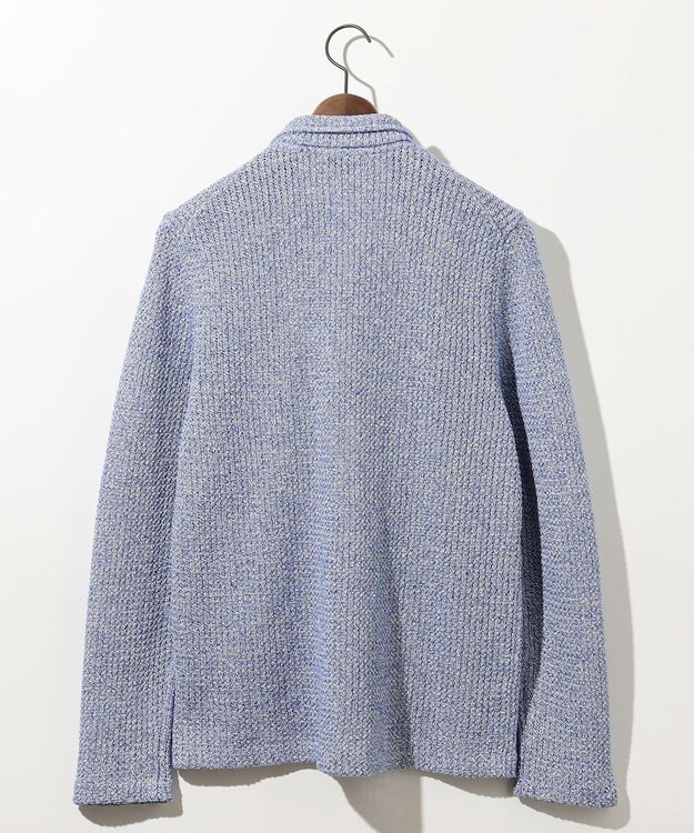 JOSEPH ABBOUD 【和紙使用エコ素材/日本素材/軽量/通気性/速乾性】和紙ムリネ ニット ジャケット ブルー系