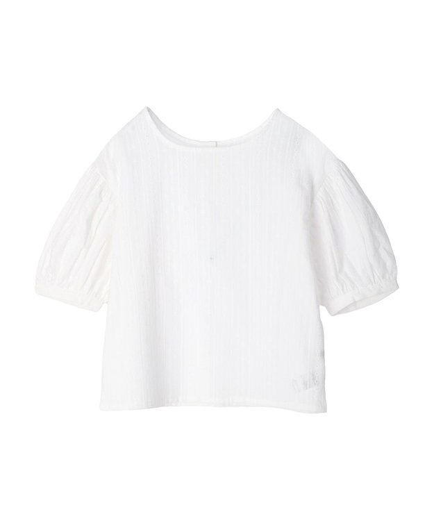 earth music&ecology 刺繍パフスリーブブラウス Off White
