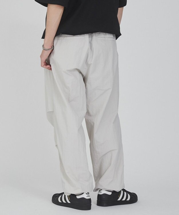 WEGO 【ウエストゴム/撥水/洗濯機可】ナイロンイージーパンツ ライトグレー