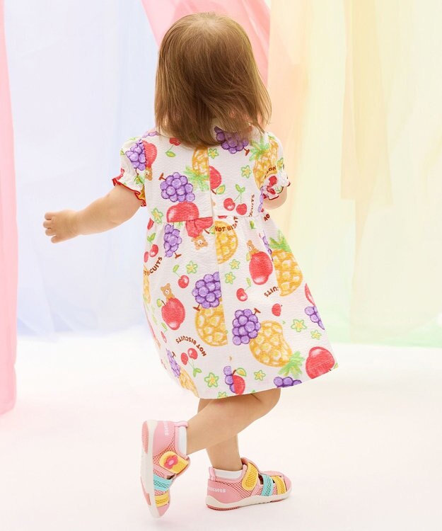 MIKI HOUSE HOT BISCUITS 【ビーンズ×フルーツシリーズ】【80-120cm】襟付き 半袖ワンピース アイボリー
