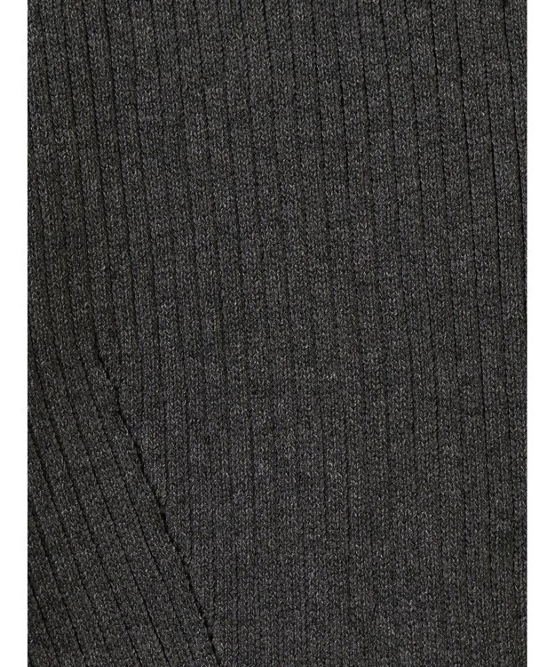 earth music&ecology バイカラートリムニットカーディガン Charcoal Gray