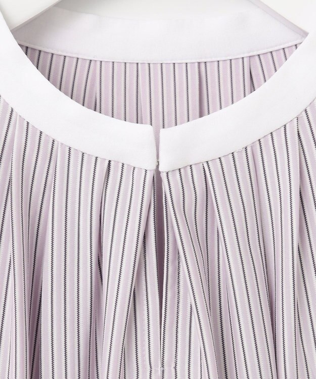 J.PRESS LADIES L ストライプジャージー カットソー ふじ色系1