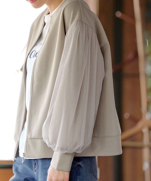 Tiaclasse 【洗える】チュールレースソフトダンボールジャケット ベージュ