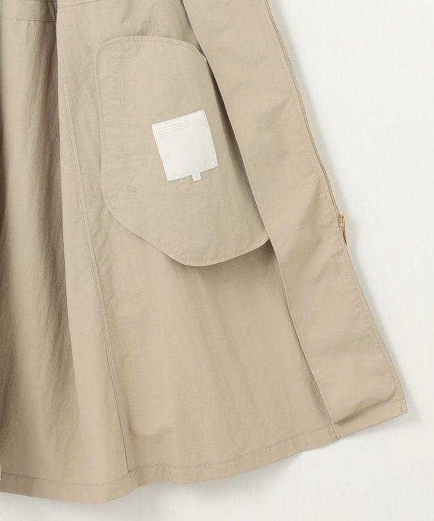 自由区 【撥水加工・UVケア・洗える】ライトグログランフーデッド コート ベージュ