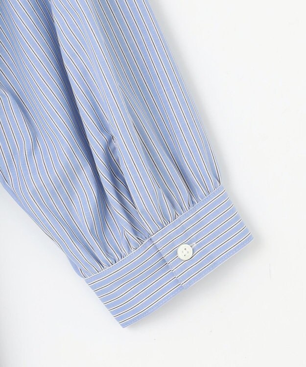 J.PRESS LADIES 【洗える・接触冷感・UVケア】エステネージュ シャツ ワンピース ブルーストライプ系