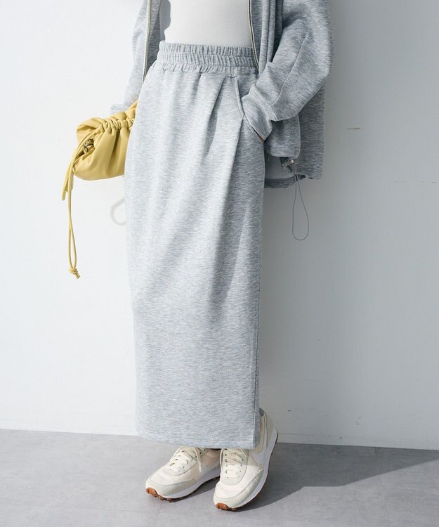 Green Parks ウエストタックＩラインカットスカート Gray Mixture