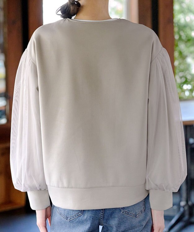 Tiaclasse 【洗える】チュールレースソフトダンボールジャケット ベージュ