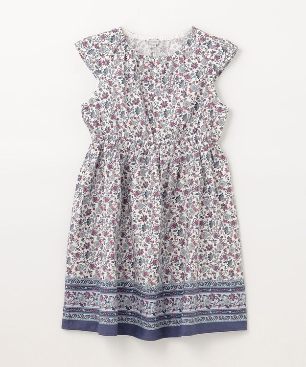 ANY KIDS プリント サマー ワンピース ネイビー×モロッカン