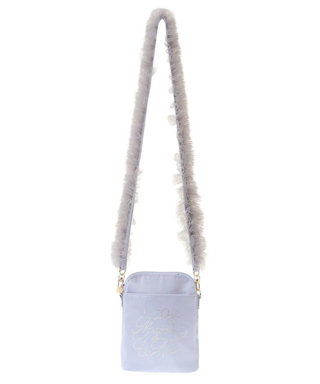Maison de FLEUR EC限定チュールハンドルラインストーンショルダー Grayish Blue