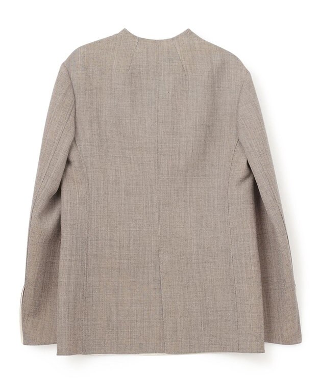 BEIGE， GRANET / ノーカラーリバージャケット Taupe×Ecru