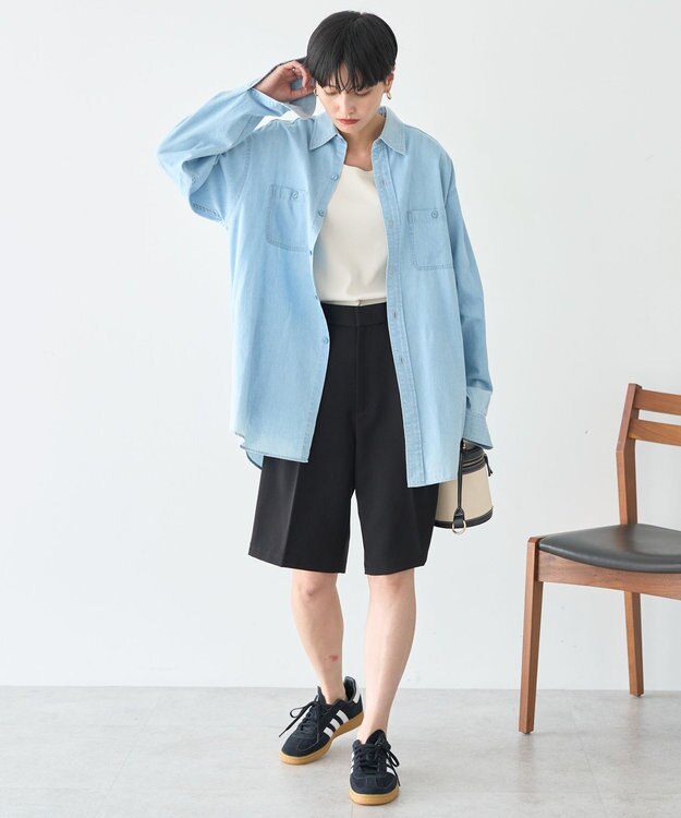 AMERICAN HOLIC イージーケアタックハーフパンツ Black