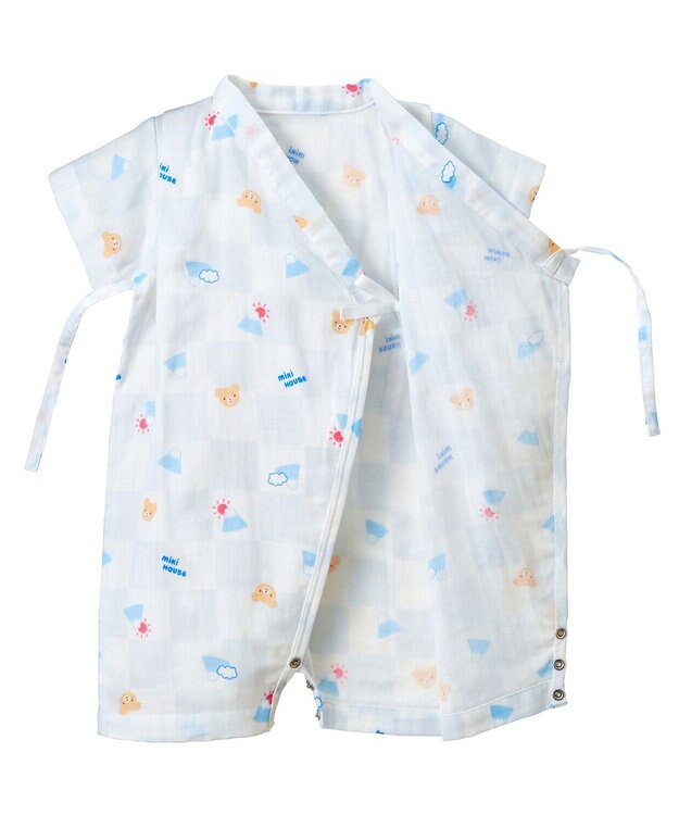 MIKI HOUSE HOT BISCUITS 【ミキハウス】【50-80cm】甚平オール ブルー