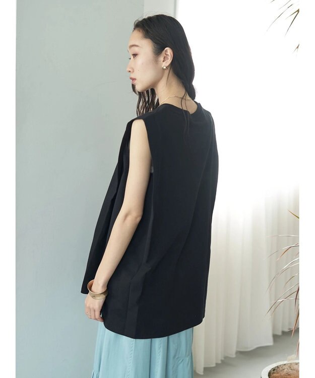 earth music&ecology ボクシーノースリーブチュニック Black