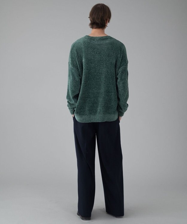 WEGO 【ユニセックス着用ITEM/MLサイズ展開】ベロアモールプルオーバー グリーン