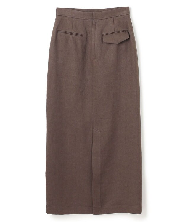BEIGE， 【Oggi 5月号掲載】CRINUM / Iラインリネンマキシスカート Dark Brown