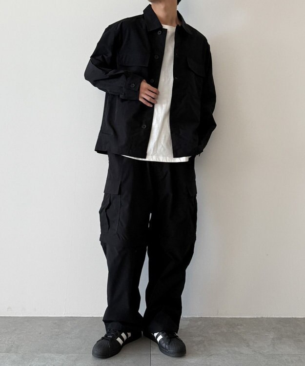 WEGO 【セットアップ対応ITEM】2WAYリップストップカーゴパンツ ブラック