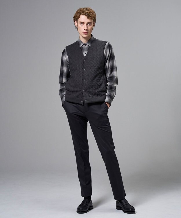 JOSEPH HOMME 【2WAY】パデットニットブロック　リバーシブルベスト グレー系