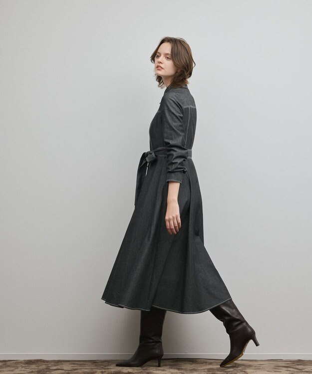 GRACE CONTINENTAL シャツフレアワンピース ブラック