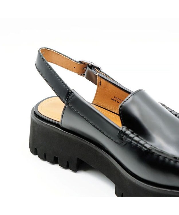 APOM プラットフォームスリングバックモカシン40 ブラックG