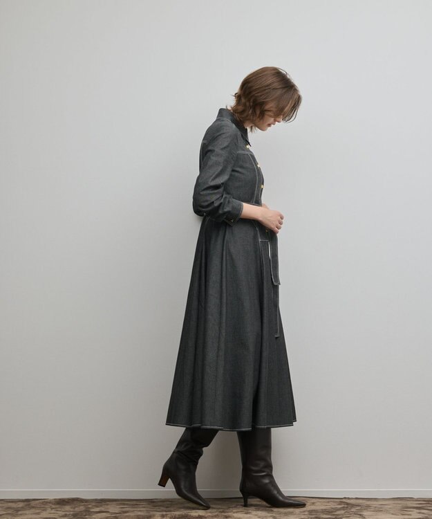 GRACE CONTINENTAL シャツフレアワンピース ブラック