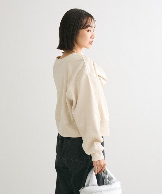 Green Parks サテンボンディングＺｉｐカーディガン Ecru