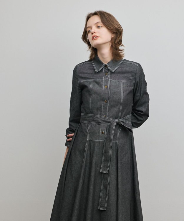 GRACE CONTINENTAL シャツフレアワンピース ブラック