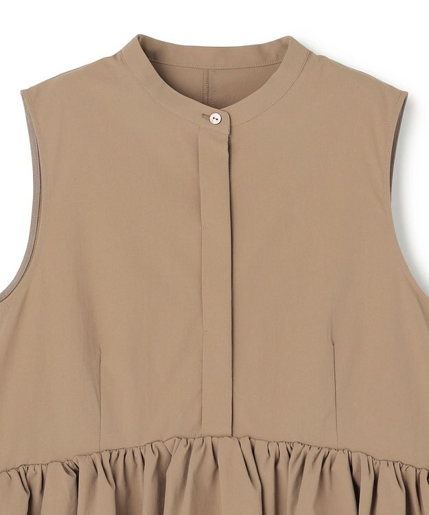 uncrave クールタッチカラータイプライター ペプラムブラウス キャメルベージュ