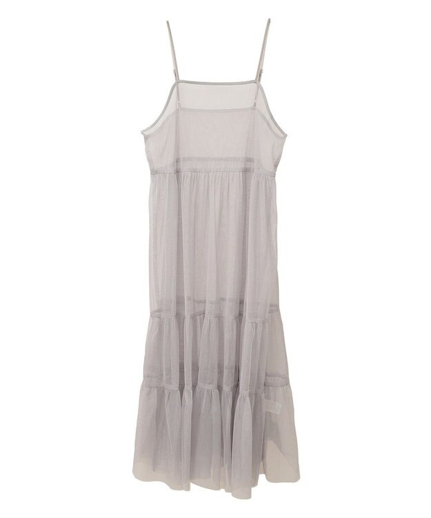 earth music&ecology チュールティアードキャミワンピース Light Gray