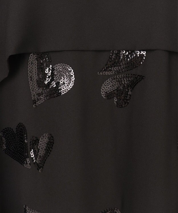 GRACE CONTINENTAL ハートスパンコールワンピース ブラック