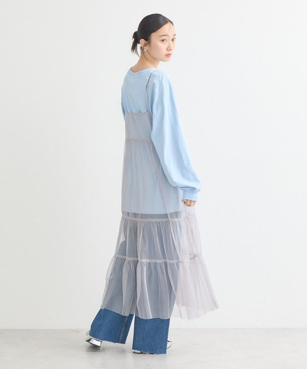 earth music&ecology チュールティアードキャミワンピース Light Gray