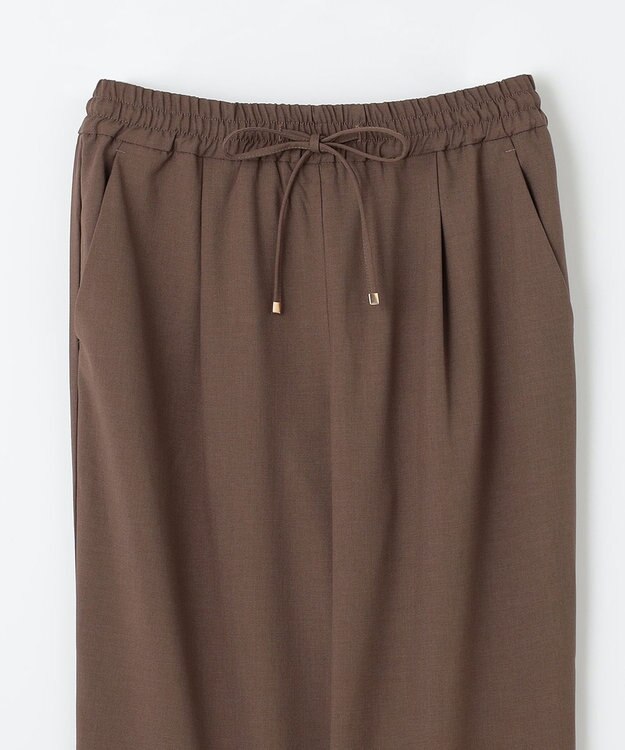 ANY 【洗濯機可/接触冷感/UVケア】イージーケアライトストレッチテーパードパンツ ブラウン