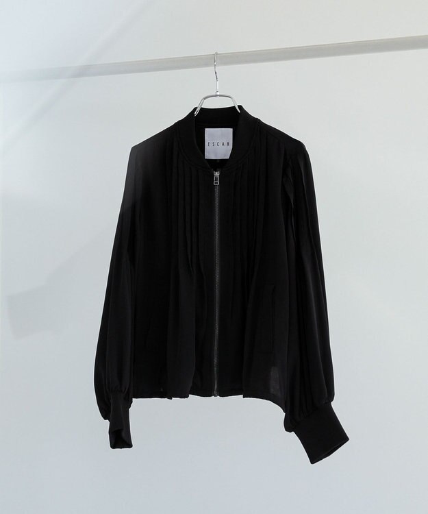 Green Parks ■ＥＳＣＡＲ　セミシアーピンタックブルゾン Black