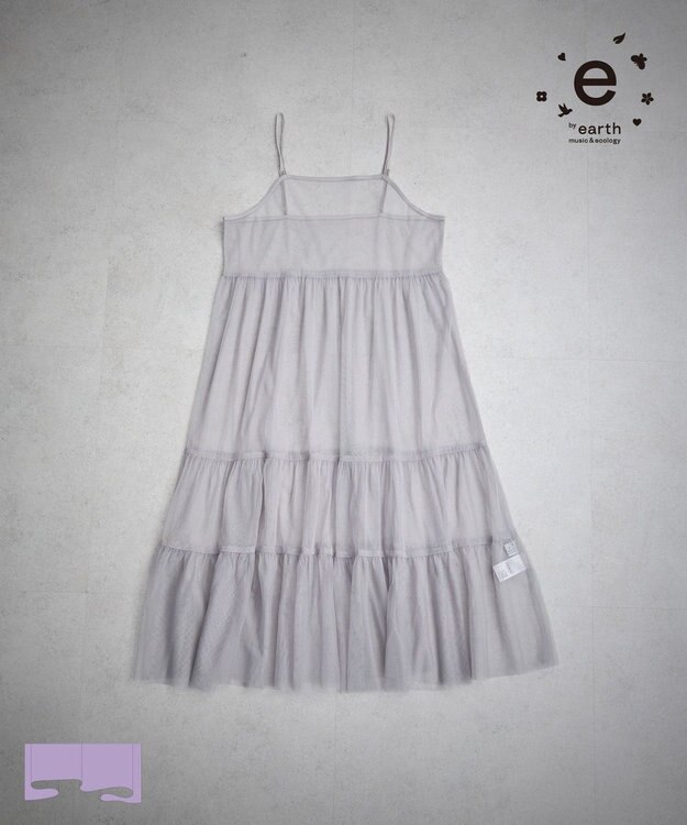 earth music&ecology チュールティアードキャミワンピース Light Gray