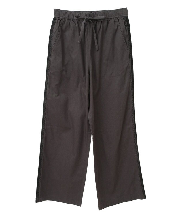 CRAFT STANDARD BOUTIQUE 刺繍ライン入ツイルパンツ Charcoal Gray