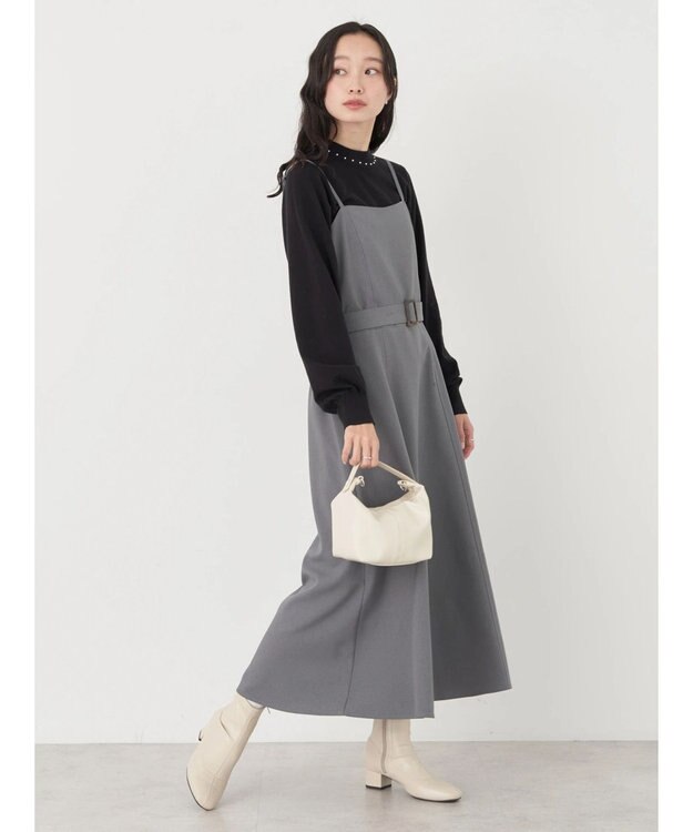 earth music&ecology ウエストマークキャミワンピース Gray