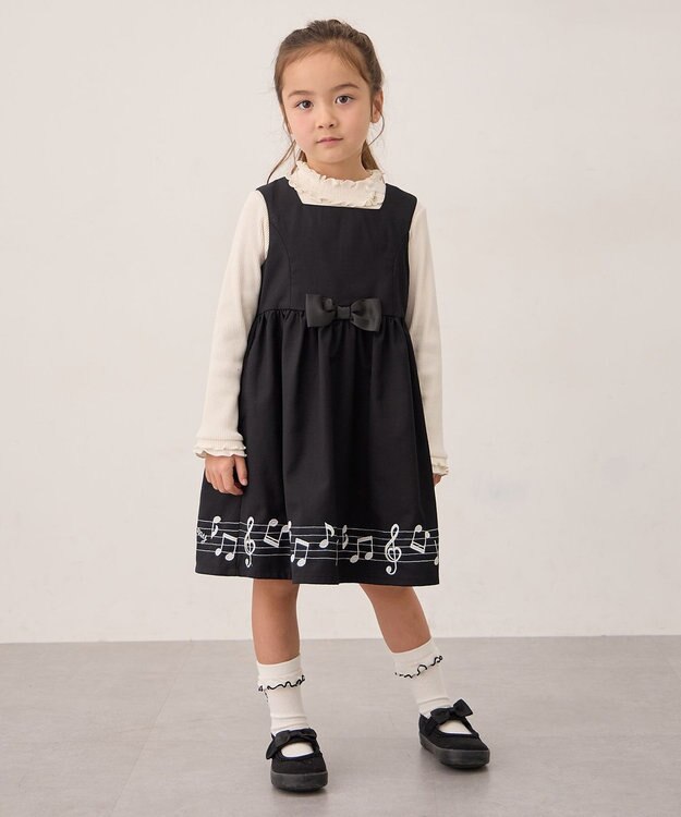 ANY KIDS 音符チャーム付き カットソー エクリュ