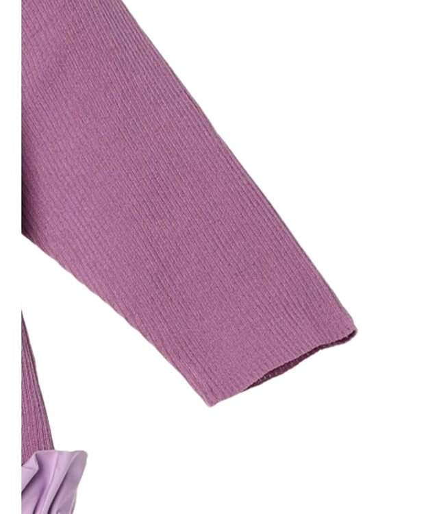 Green Parks ランタン型ニットドッキングタフタワンピース Lavender