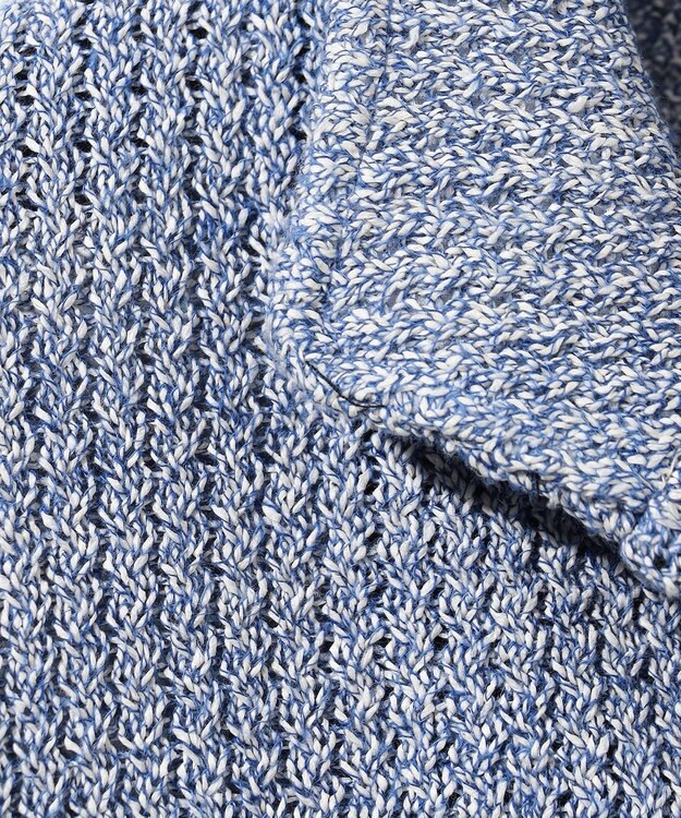 JOSEPH ABBOUD 【和紙使用エコ素材/日本素材/軽量/通気性/速乾性】和紙ムリネ ニット ジャケット ブルー系