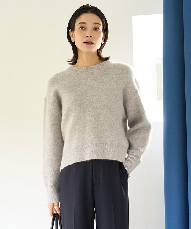 UNFILO 【WEB＆一部店舗限定】へアリースウェット クルーネックニット グレー