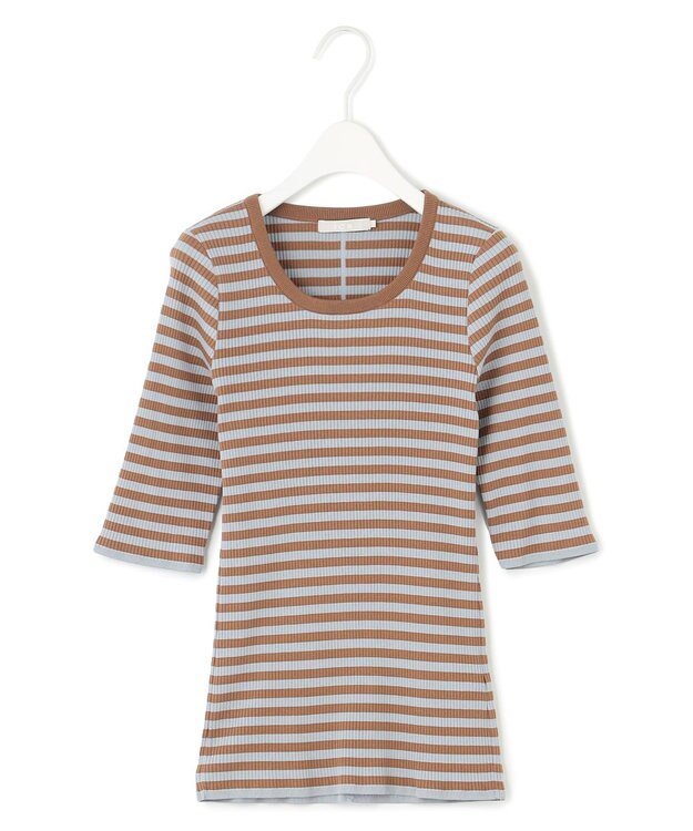 ICB 【洗える】4×2リブ プルオーバー キャメルボーダー系