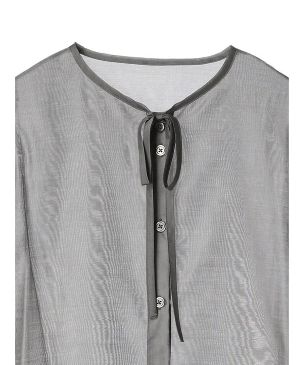 Green Parks AnriettMusee シアーボリュームスリーブブラウス Gray