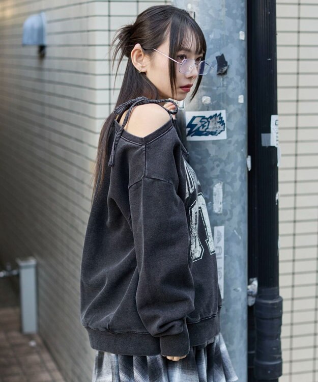 WEGO 裏起毛2WAYグラフィックワンショルBIGスウェット 柄2