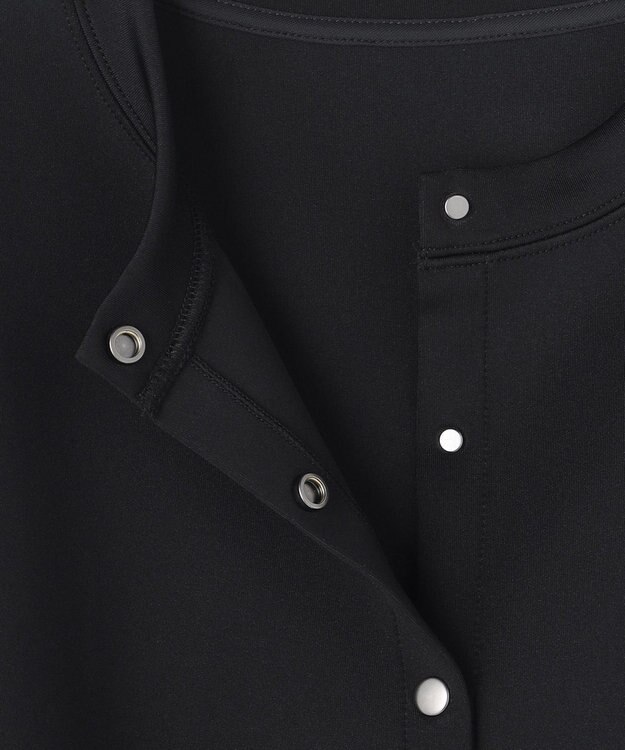 UNFILO L BEAUTY FORM JERSEY light スナップカーディガン ブラック